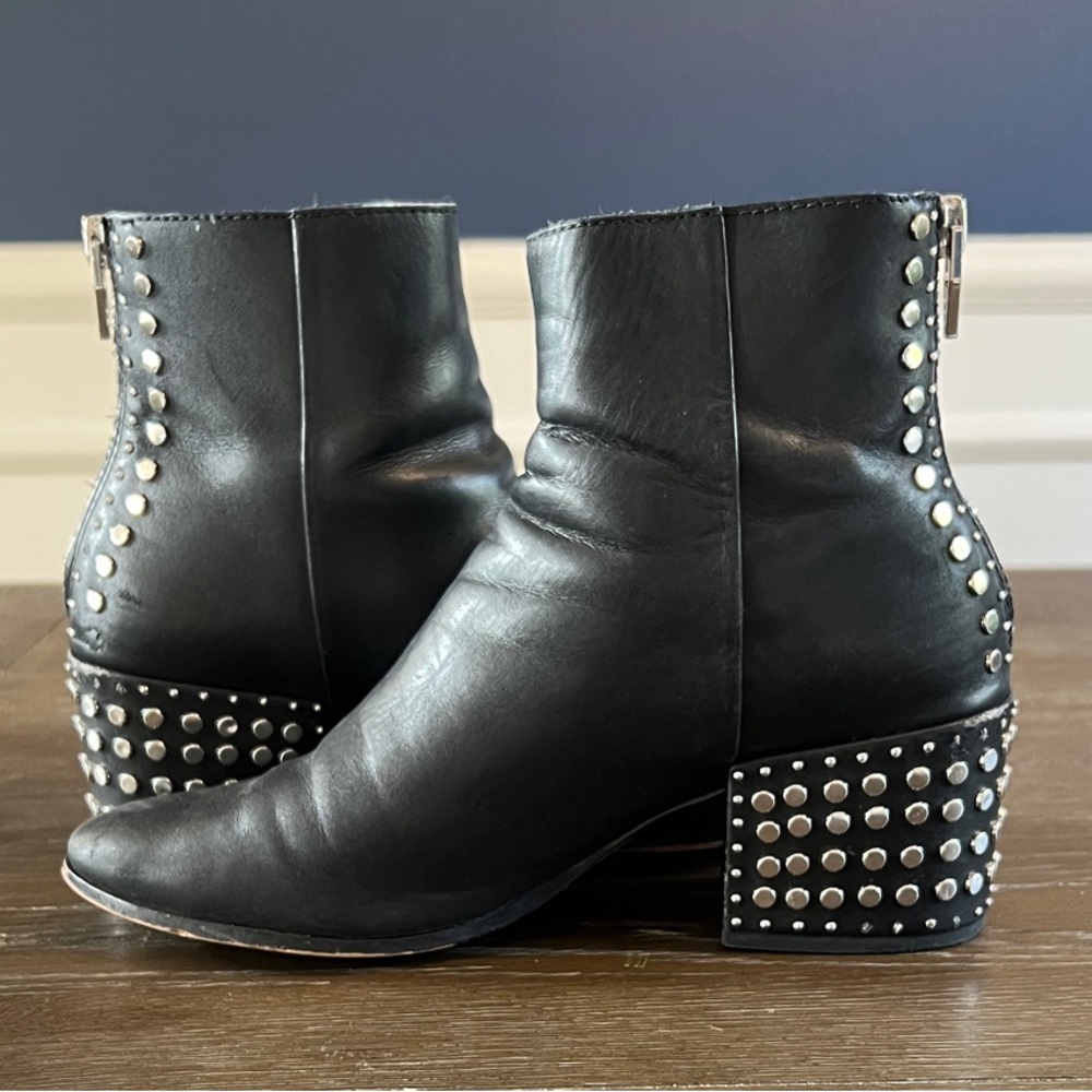 Dolce Vita Sleek Black Studded Ankle Boots